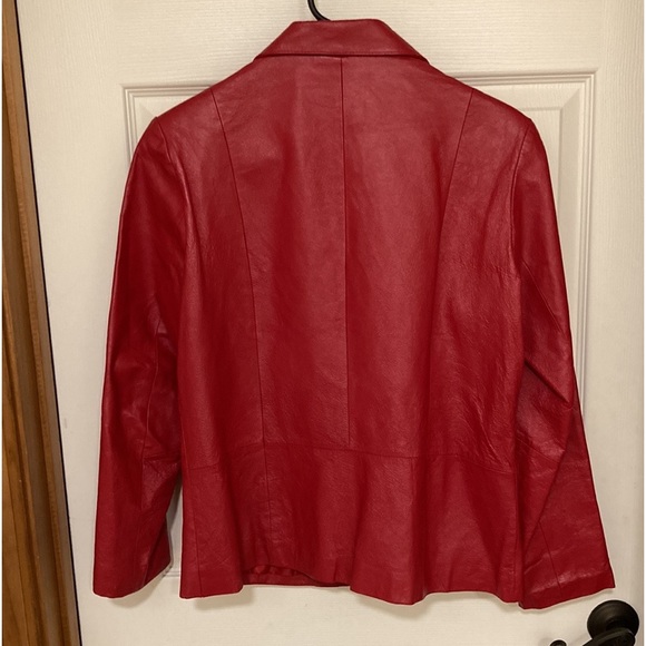 Red leather blazer/jacket. - Picture 4 of 8